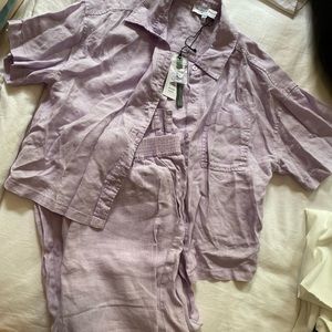 Michael Stars linen top and wide leg pants